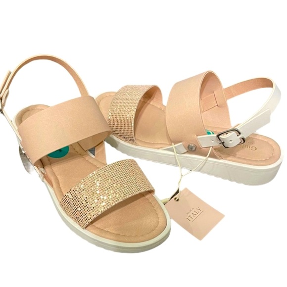 Double strap peep toe sandals size 4 - Picture 2 of 5